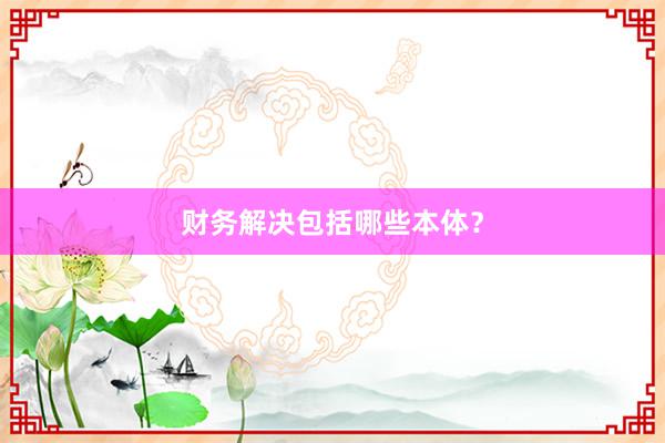 财务解决包括哪些本体？